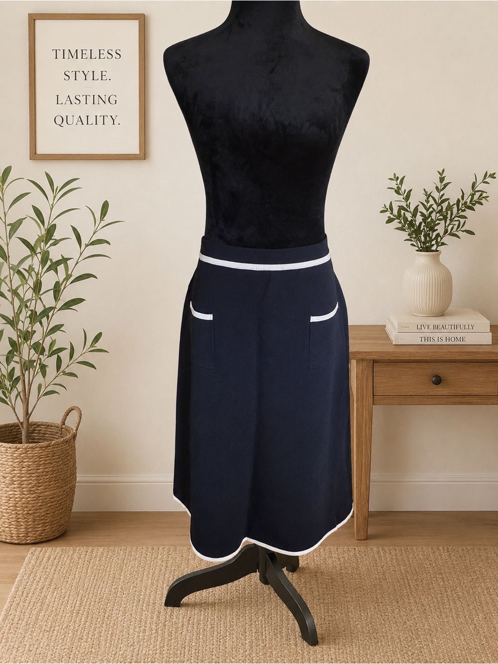 Aleeza Paris Black Knit Aline Skirt. 
***Sold out online**